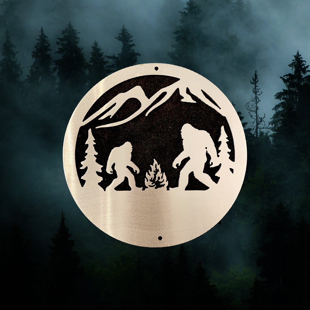 Metal Sign - Circle Bigfoot Campfire | North American Bigfoot Center